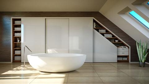 Einbauschrank für ein modernes Badezimmer – mit PYTHA entworfen